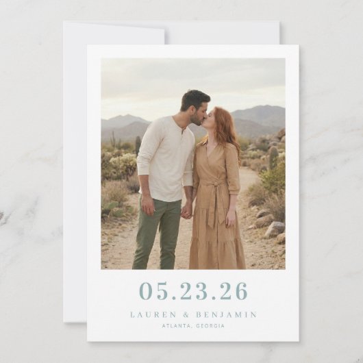 Friedliche Erdige Romantische Fotografie Save The Date (Vorderseite)