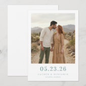 Friedliche Erdige Romantische Fotografie Save The Date (Vorne/Hinten)