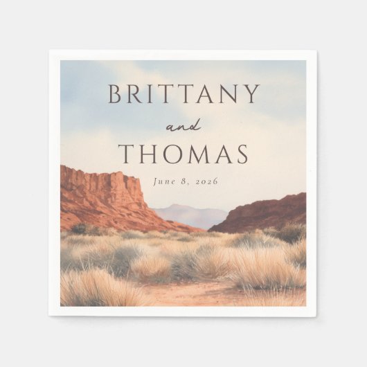 Friedliche erdige Wüstenlandschaft Serviette (Vorderseite)