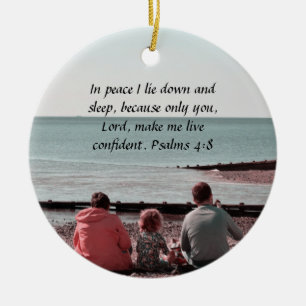 Friedliche Erholung - Psalm 4:8 Inspiration Keramik Ornament