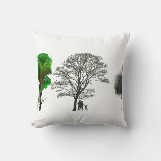 friedliche Familien-Silhouetten-Kunst Kissen