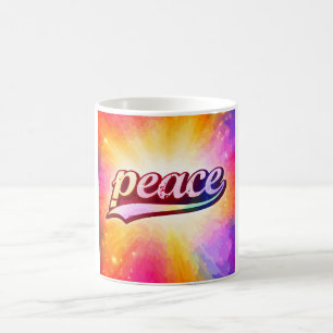 Friedliche farbenfrohe Typografie Inspirierend Kaffeetasse