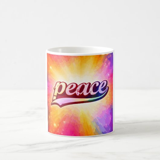 Friedliche farbenfrohe Typografie Inspirierend Kaffeetasse (Mittel)