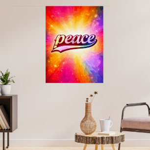Friedliche farbenfrohe Typografie Inspirierend Poster