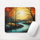 Friedliche Flusspark-Landschaft Mousepad (Mit Mouse)
