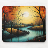 Friedliche Flusspark-Landschaft Mousepad (Vorne)