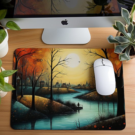 Friedliche Flusspark-Landschaft Mousepad
