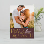 Friedliche Foil Holiday Fotokarte Folien Feiertagskarte (Stehend vorne)