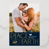 Friedliche Foil Holiday Fotokarte Folien Feiertagskarte (Vorderseite)