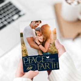 Friedliche Foil Holiday Fotokarte Folien Feiertagskarte