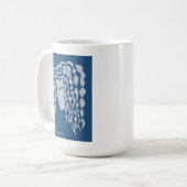 Friedliche Frau Blue Aquamarin Line Tasse (Vorderseite Links)