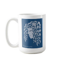 Friedliche Frau Blue Aquamarin Line Tasse
