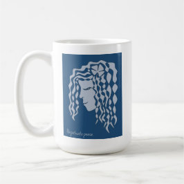 Friedliche Frau Blue Aquamarin Line Tasse