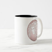 Friedliche Frau Pink Black Line Tasse (VorderseiteRechts)