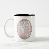 Friedliche Frau Pink Black Line Tasse (Links)
