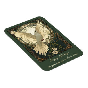 Friedliche Friedenstaube und Naturillustration Magnet