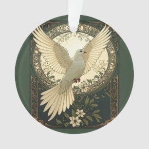 Friedliche Friedenstaube und Naturillustration Ornament