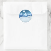 Friedliche Frostlandschaft Runder Aufkleber (Tasche)