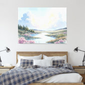 Friedliche Frühlingsflusslandschaft - Restauriert  Leinwanddruck (Insitu (Schlafzimmer))