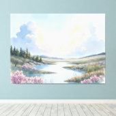 Friedliche Frühlingsflusslandschaft - Restauriert  Leinwanddruck (Insitu (Holzboden))
