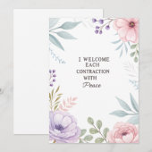 Friedliche Geburtskontraktionszitat mit Blumenmoti Feiertagskarte (Vorne/Hinten)