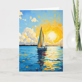 Friedliche Geburtstagswünsche | Segelboot Karte