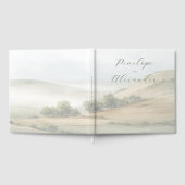 Friedliche gedämpfte Aquarell-Landschaft Gästebuch (Voll)