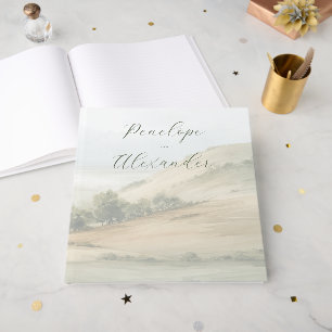 Friedliche gedämpfte Aquarell-Landschaft Gästebuch