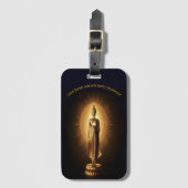 Friedliche Goldene Buddha-Statue, KI-Kunst Gepäckanhänger (Vorderseite Vertikal)