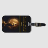 Friedliche Goldene Buddha-Statue, KI-Kunst Gepäckanhänger (Vorderseite (Horizontal))