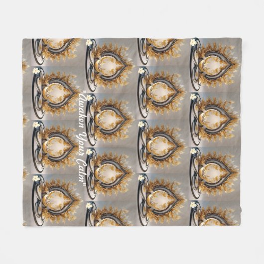 "Friedliche Goldene Momente" Fleecedecke (Vorderseite (Horizontal))