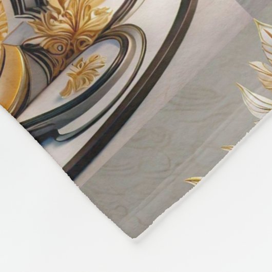 "Friedliche Goldene Momente" Fleecedecke (Ecke)