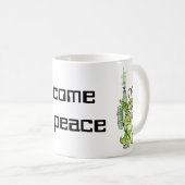 "Friedliche" grüne alien-Tasse Kaffeetasse (VorderseiteRechts)