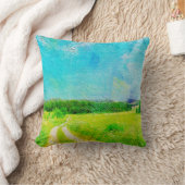 Friedliche Grüne Außenlandschaft Kissen (Decke)