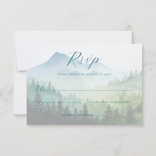 Friedliche grüne Berglandschaft RSVP Karte (Vorderseite)