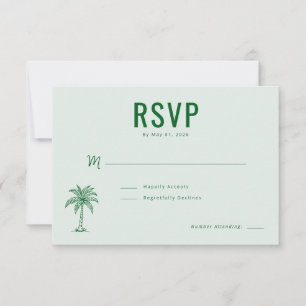 Friedliche grüne Palme RSVP Karte