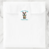 Friedliche Hippie Boho Kätzchen Vibes Runder Aufkleber (Tasche)