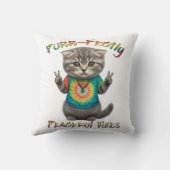 Friedliche Hippie Boho Kitten Vibes Kissen (Rückseite)