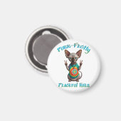 Friedliche Hippie Boho Kitten Vibes Magnet (Vorderseite/Rückseite)