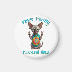 Friedliche Hippie Boho Kitten Vibes Magnet