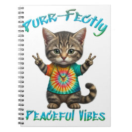 Friedliche Hippie Boho Kitten Vibes  Notizblock