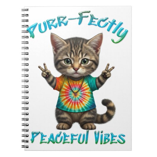 Friedliche Hippie Boho Kitten Vibes Notizblock (Vorderseite)