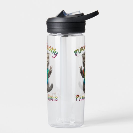 Friedliche Hippie Boho Kitten Vibes Trinkflasche (Links)