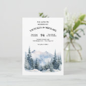 Friedliche Hochzeit der Pinienwälder Einladung (Stehend Vorderseite)