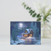 Friedliche Hütte im Winterwald Postkarte (Stehend Vorderseite)