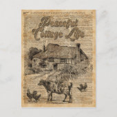 Friedliche Hütte Vintage Wörterbuchkunst Postkarte (Vorderseite)
