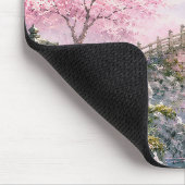 Friedliche japanische Kirschblüten Mousepad (Ecke)