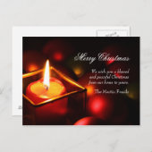 Friedliche Kerzen-Weihnachtspostkarte Feiertagspostkarte (Vorne/Hinten)