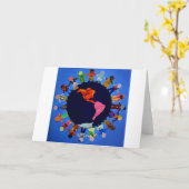 Friedliche Kinder auf der Weltkarte Karte (Gelbe Blume)