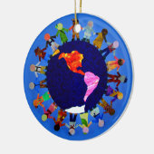 Friedliche Kinder um die Weltverzierung Keramikornament (Links)